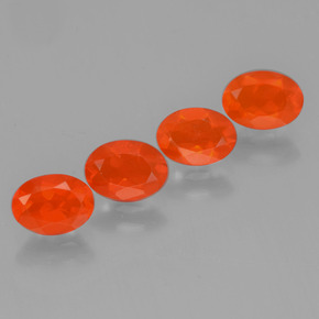 1.81 ctw Orange Fire Opal Stones, Natural Fire Opal in Oval Facet Shape for Sale