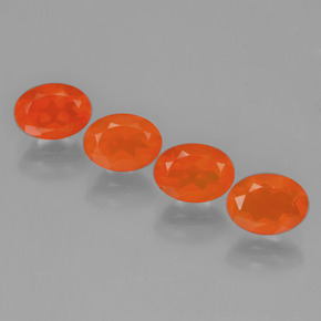 Medium Orange Opale di fuoco Gem - 0.6ct Ovale sfaccettato (ID: 450700)