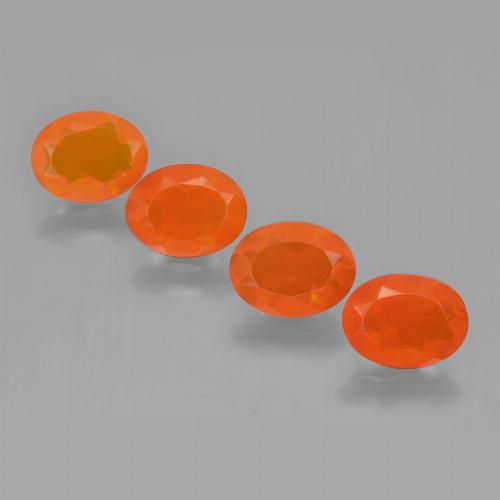 Medium Orange Feueropal Edelstein - 0.7ct Oval facettiert (ID: 450702)