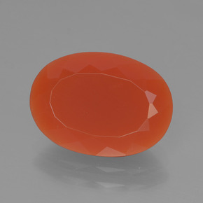 2.83 ct Orange Fire Opal Gemstone, Fire Opal Gem in Oval Facet Shape for Sale.