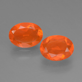 Fire Orange Fire Opal Gem - 0.7ct Oval Facet (ID: 453907)