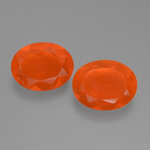 Fire Orange Fire Opal Gem - 0.8ct Oval Facet (ID: 453941)