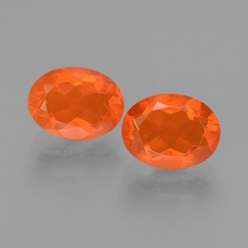 Fire Orange Fire Opal Gem - 0.8ct Oval Facet (ID: 453964)