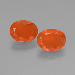 Medium Orange Огненный Опал Камень - 0.6ct Фасетный Овал (ID: 453967)