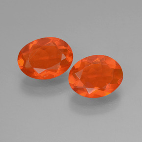 Intense Orange Fire Opal Gem - 0.7ct Oval Facet (ID: 453968)
