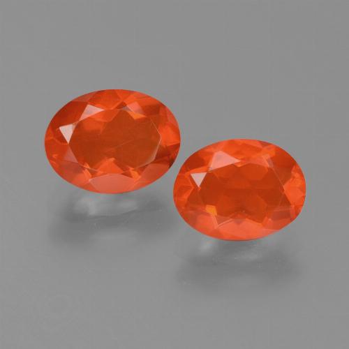 Orange intense Opale de Feu gemme - 0.8ct Ovale facette (ID: 453973)