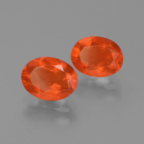 1.54 ctw Orange Fire Opal Stones, Natural Fire Opal in Oval Facet Shape for Sale