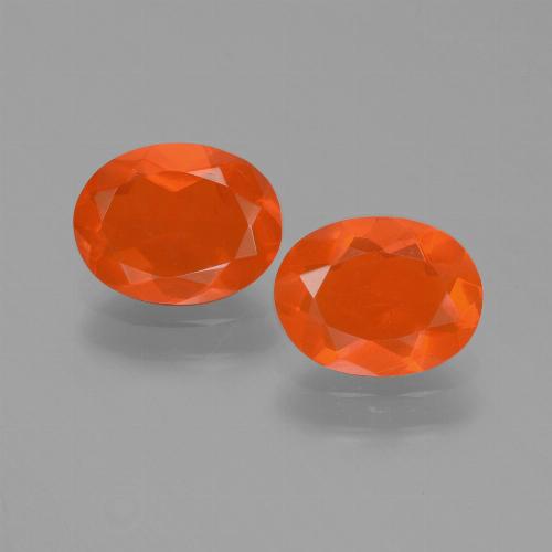 Orange feu Opale de Feu gemme - 0.6ct Ovale facette (ID: 453974)
