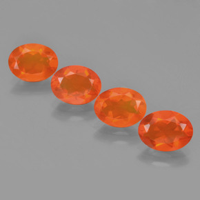 Medium Orange Opale di fuoco Gem - 0.7ct Ovale sfaccettato (ID: 454024)