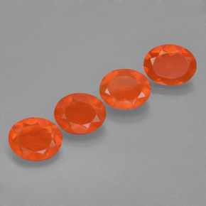3.33 ctw Orange Fire Opal Stones, Natural Fire Opal in Oval Facet Shape for Sale