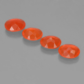 Fire Opal Gemstones in 9 x 7 mm (calibrated) Size for Sale, Fire Opal Stones in Orange Color