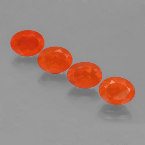 Naranja rojizo oscuro Ópalo de Fuego Gema - 0.8ct Forma ovalada (ID: 454029)