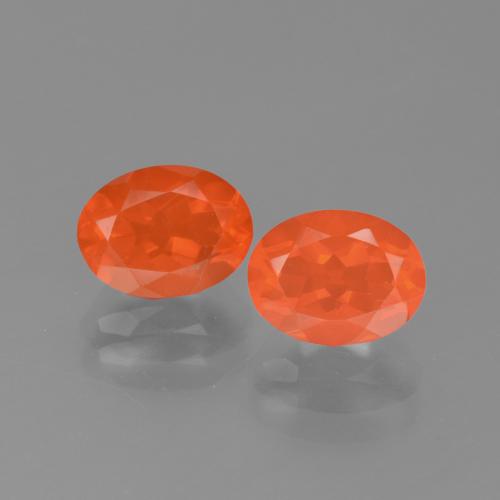 Fire Orange Fire Opal Gem - 0.9ct Oval Facet (ID: 454108)