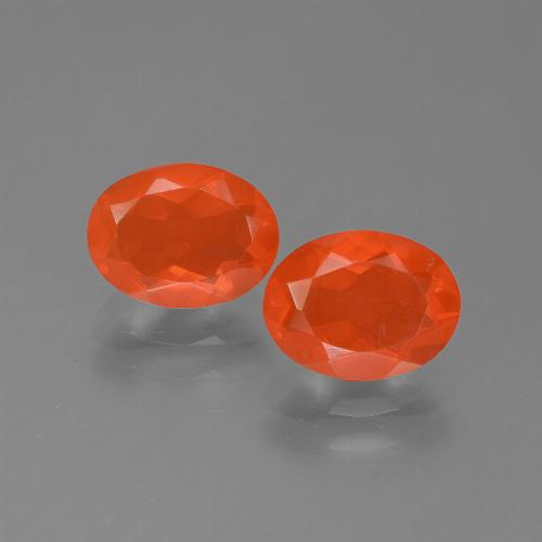 Orange feu Opale de Feu gemme - 0.8ct Ovale facette (ID: 454111)