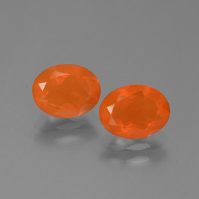 1.52 ct Orange Fire Opal Gemstone, Fire Opal Gem in Oval Facet Shape for Sale.