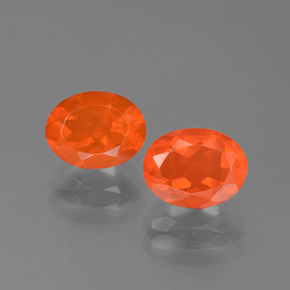 Orange moyen Opale de Feu gemme - 1ct Ovale facette (ID: 454116)