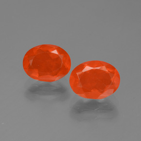 Bright Crimson Red-Orange Огненный Опал Камень - 0.8ct Фасетный Овал (ID: 454118)