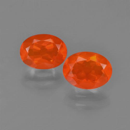 Intense Orange Fire Opal Gem - 0.8ct Oval Facet (ID: 454170)