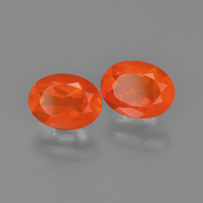 1.64 ctw Orange Fire Opal Stones, Natural Fire Opal in Oval Facet Shape for Sale