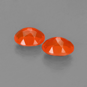 Fire Opal Gemstones in 8 x 6 mm (calibrated) Size for Sale, Fire Opal Stones in Intense Orange Color