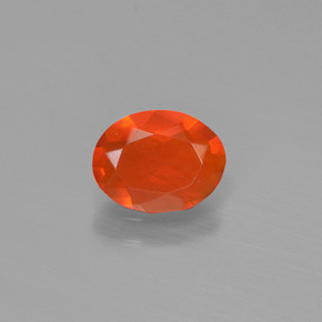 0.45 ct Orange Fire Opal Gemstone, Fire Opal Gem in Oval Facet Shape for Sale.
