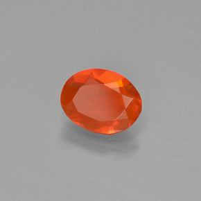 0.45 ct Orange Fire Opal Stone, Natural Fire Opal in Oval Facet Shape for Sale