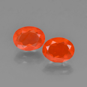 Intense Red Orange Огненный Опал Камень - 0.8ct Фасетный Овал (ID: 454302)