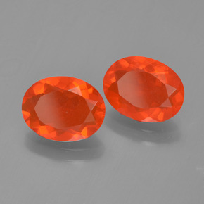 1.80 ctw Red Fire Opal Stones, Natural Fire Opal in Oval Facet Shape for Sale