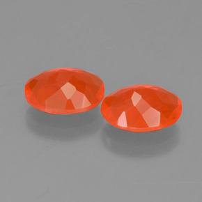 Fire Opal Gemstones in 9 x 7 mm (calibrated) Size for Sale, Fire Opal Stones in Bright Crimson Red-Orange Color