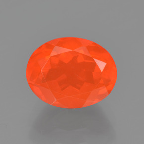 1.42 ct Orange Fire Opal Gemstone, Fire Opal Gem in Oval Facet Shape for Sale.