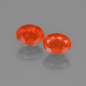 1.34 ctw Orange Fire Opal Gemstones, Fire Opal Gems in Oval Facet Shape for Sale.