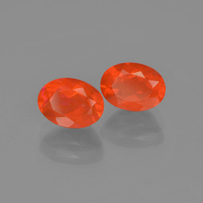 1.34 ctw Orange Fire Opal Stones, Natural Fire Opal in Oval Facet Shape for Sale