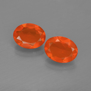 Intense Red Orange Огненный Опал Камень - 0.7ct Фасетный Овал (ID: 454429)