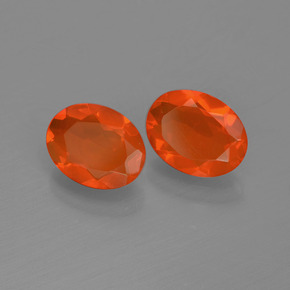 1.29 ctw Red Fire Opal Stones, Natural Fire Opal in Oval Facet Shape for Sale