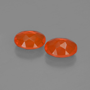 Fire Opal Gemstones in 8 x 6 mm (calibrated) Size for Sale, Fire Opal Stones in Intense Red Orange Color