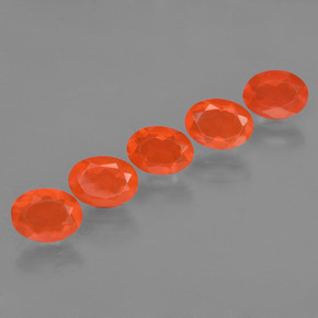2.60 ct Orange Fire Opal Gemstone, Fire Opal Gem in Oval Facet Shape for Sale.