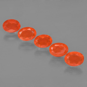 2.60 ct Orange Fire Opal Stone, Natural Fire Opal in Oval Facet Shape for Sale