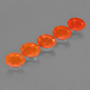 2.40 ct Orange Fire Opal Gemstone, Fire Opal Gem in Oval Facet Shape for Sale.