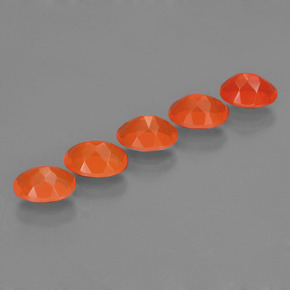 Fire Opal Gemstone in 7 x 5 mm (calibrated) Size for Sale, Fire Opal Stone in Orange Color