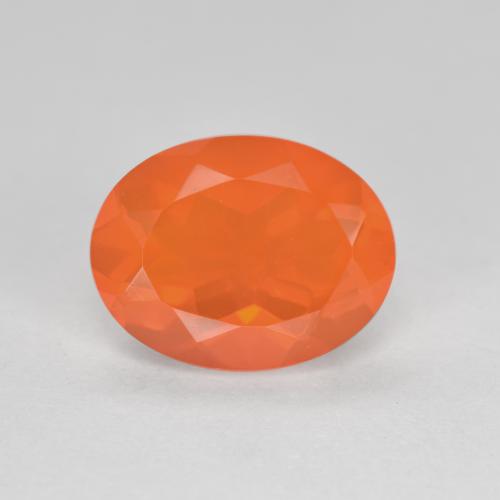 Ярко-оранжевый Огненный Опал Камень - 1.3ct Фасетный Овал (ID: 454522)