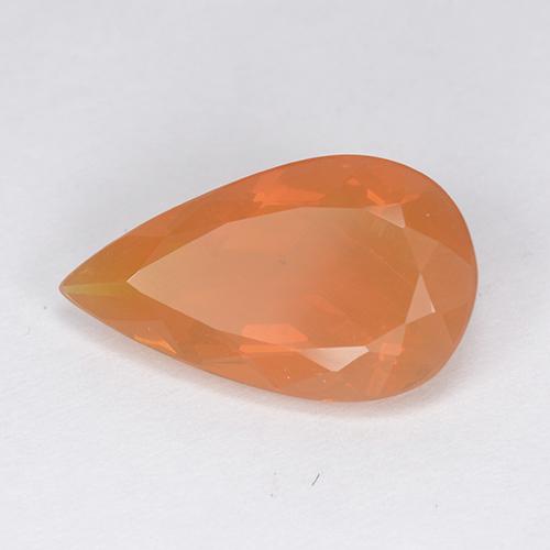 2.94 ct Orange Fire Opal Stone, Natural Fire Opal in Pear Facet Shape for Sale