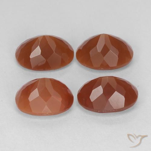 Fire Opal Gemstones in 7.1 x 5.4 mm Size for Sale, Fire Opal Stones in Medium-Dark Red Color