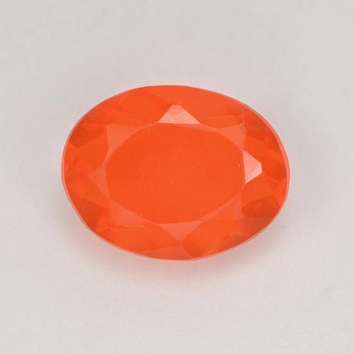 Opale di fuoco Ovale sfaccettato da 0,83 ct dal Messico, dimensione 8,9 x 6,8mm, purezza Transparent, pietra preziosa naturale non trattati, Opale di fuoco 1pc in colore Arancio scuro rossastro, durezza Mohs di 5,5 - 6,5, Photo A