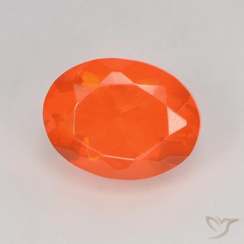 0.83 ct Oval Cut Fire Opal, 8.2 x 6.2 mm From Mexico, Photo A