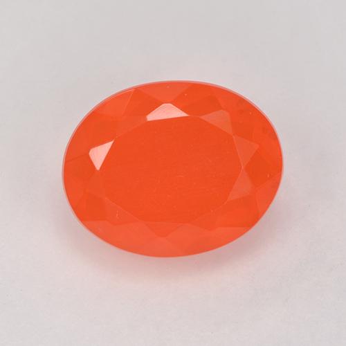 1.30 ct Orange Fire Opal Gemstone, Fire Opal Gem in Oval Facet Shape for Sale.