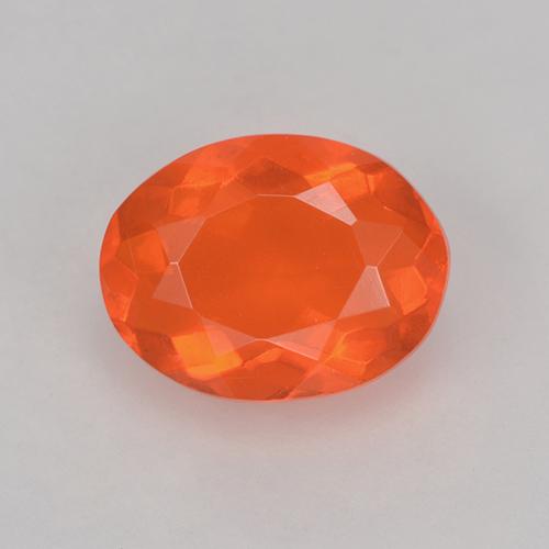 Bright Orange Fire Opal Gem - 1ct Oval Facet (ID: 524692)