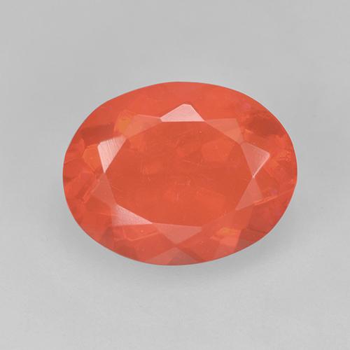 1.11 ct Orange Fire Opal Gemstone, Fire Opal Gem in Oval Facet Shape for Sale.