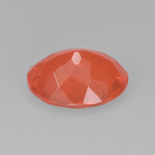 Fire Opal Gemstone in 9.4 x 7.4 mm Size for Sale, Fire Opal Stone in Deep Reddish Orange Color