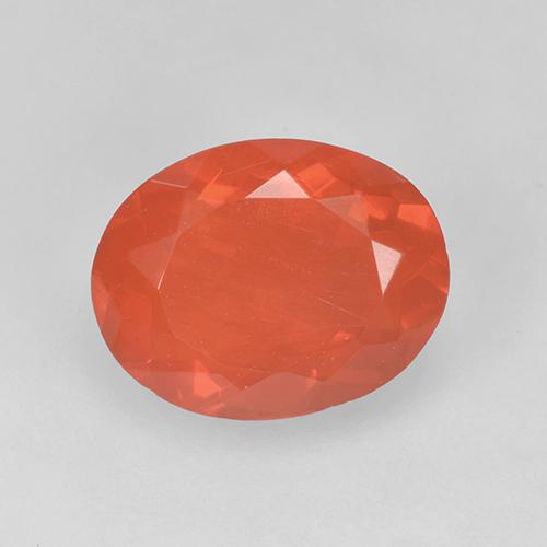 Intense Orange Огненный Опал Камень - 1.1ct Фасетный Овал (ID: 524782)