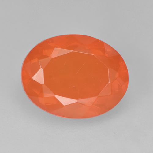 1.67 ct Orange Fire Opal Gemstone, Fire Opal Gem in Oval Facet Shape for Sale.